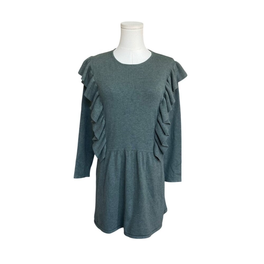 Zara Girls Ruffle Sweater Dress Size 11-12 Long Sleeve Church School Dressy‎